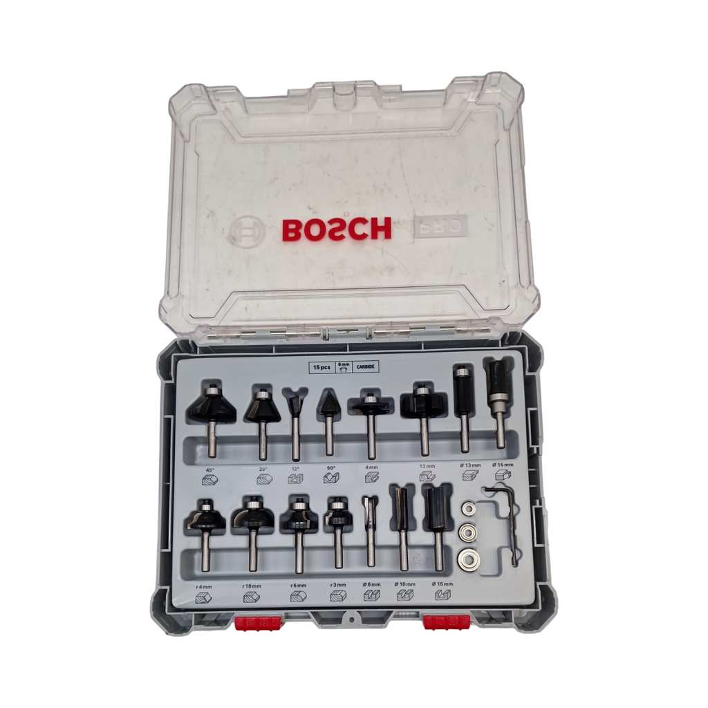 Bosch Fräser Set 15-teilig Kantenfräser für Weichholz Ø13-35 mm –