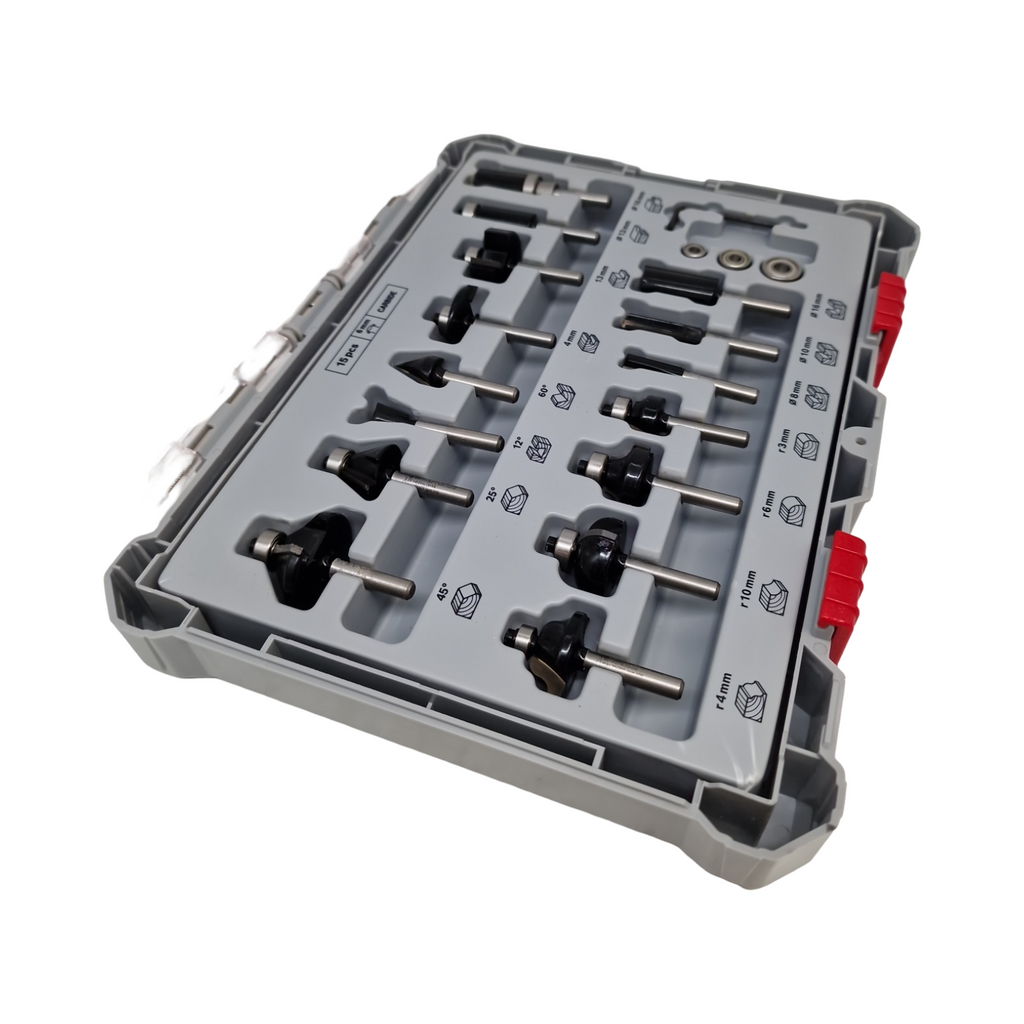 Bosch Fräser Set 15-teilig Kantenfräser für Weichholz Ø13-35 mm –