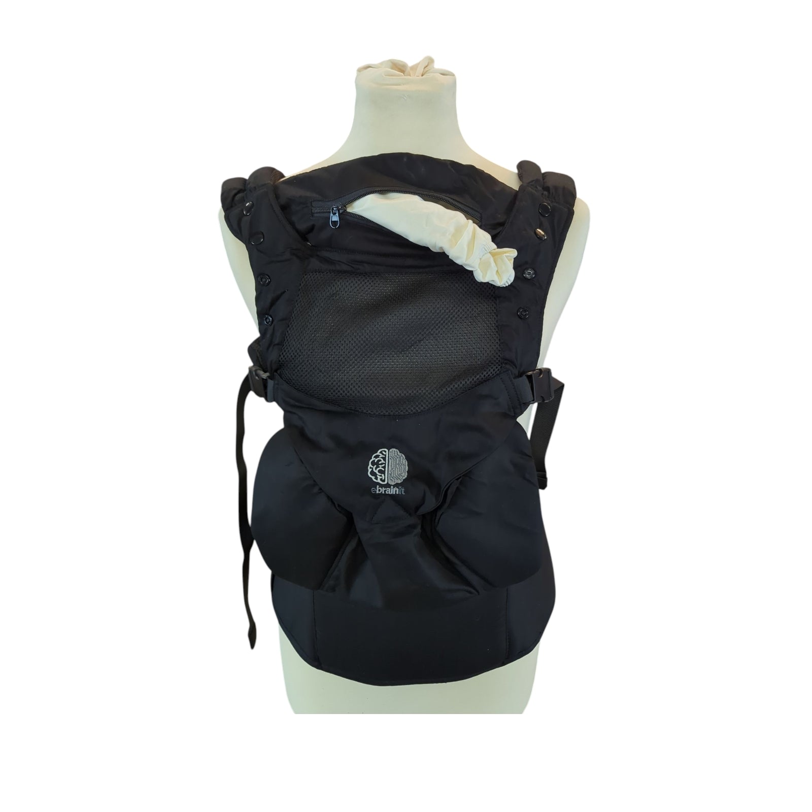 Ergonomische Babytrage für Neugeborene 3D Mesh 4 Positionen Schwarz