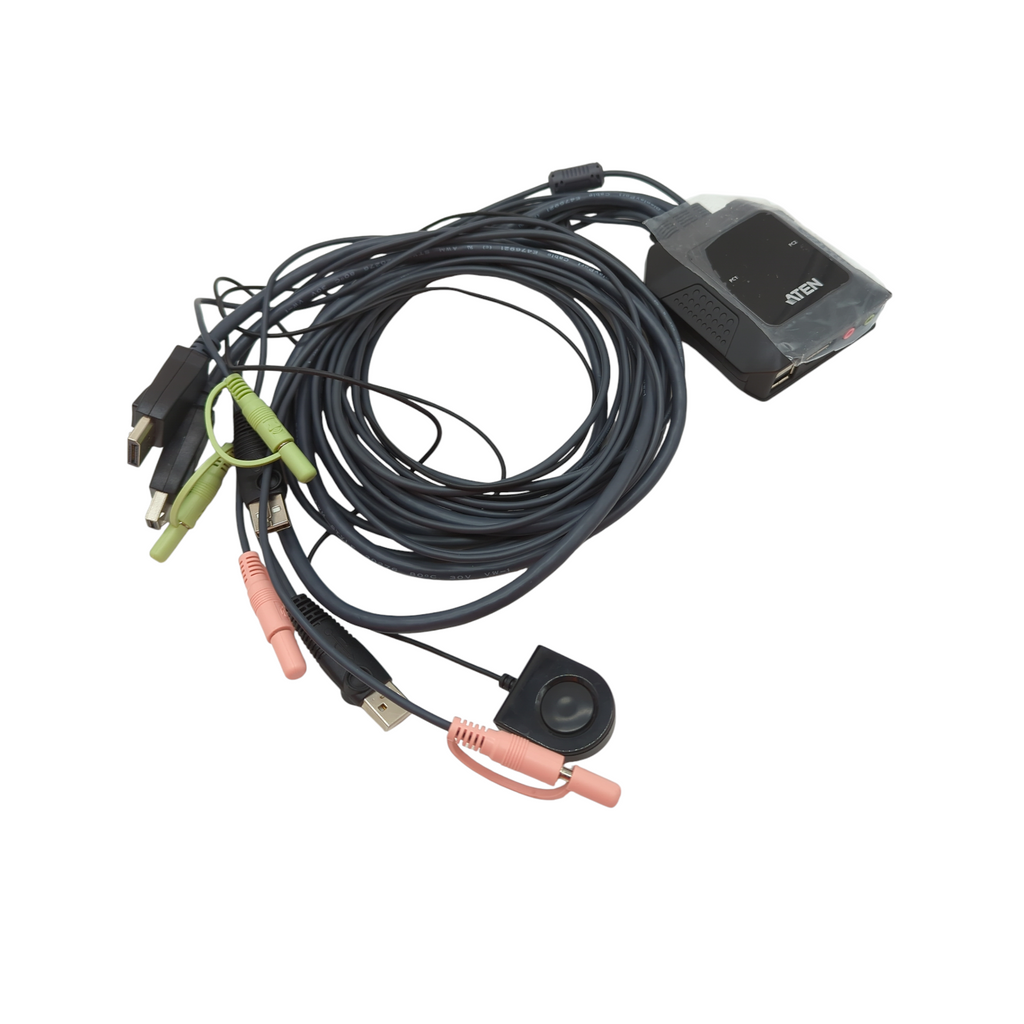 Aten CS22DP KVM-Schalter 2 Port USB DisplayPort mit Fernwähler