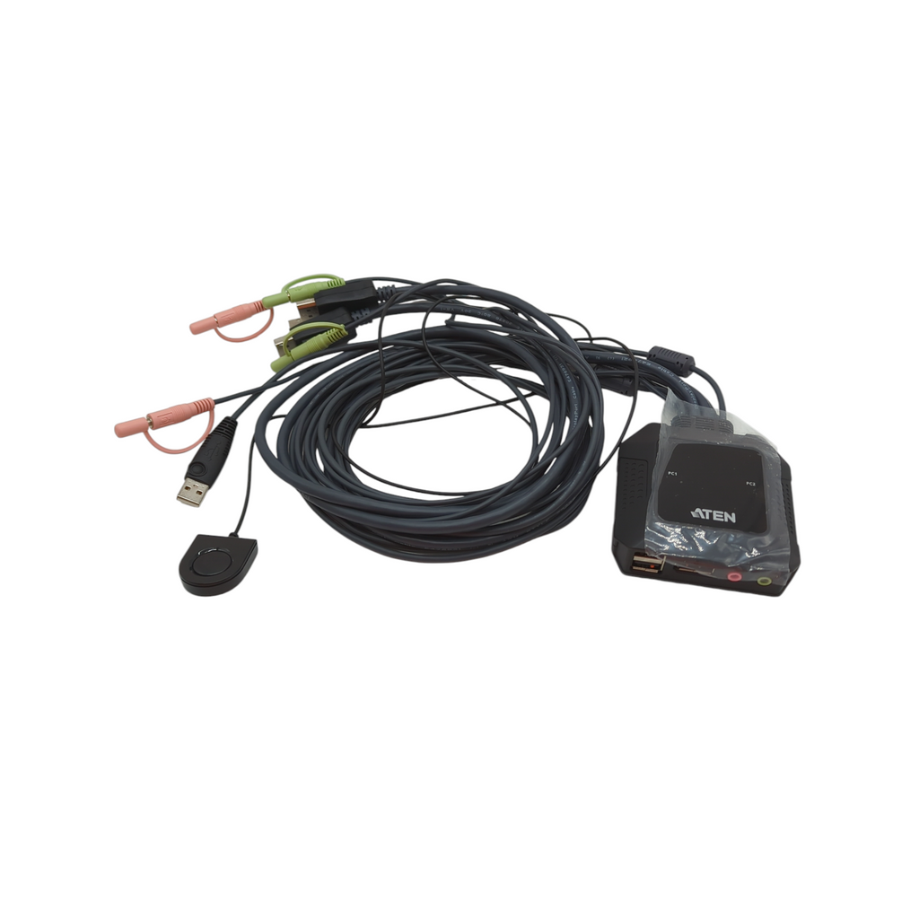 Aten CS22DP KVM-Schalter 2 Port USB DisplayPort mit Fernwähler