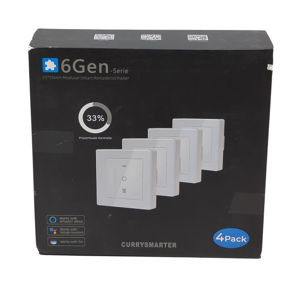 CURRYSMARTER WLAN Rollschalter, 4er Pack Jalousieschalter mit steuerbarer LED