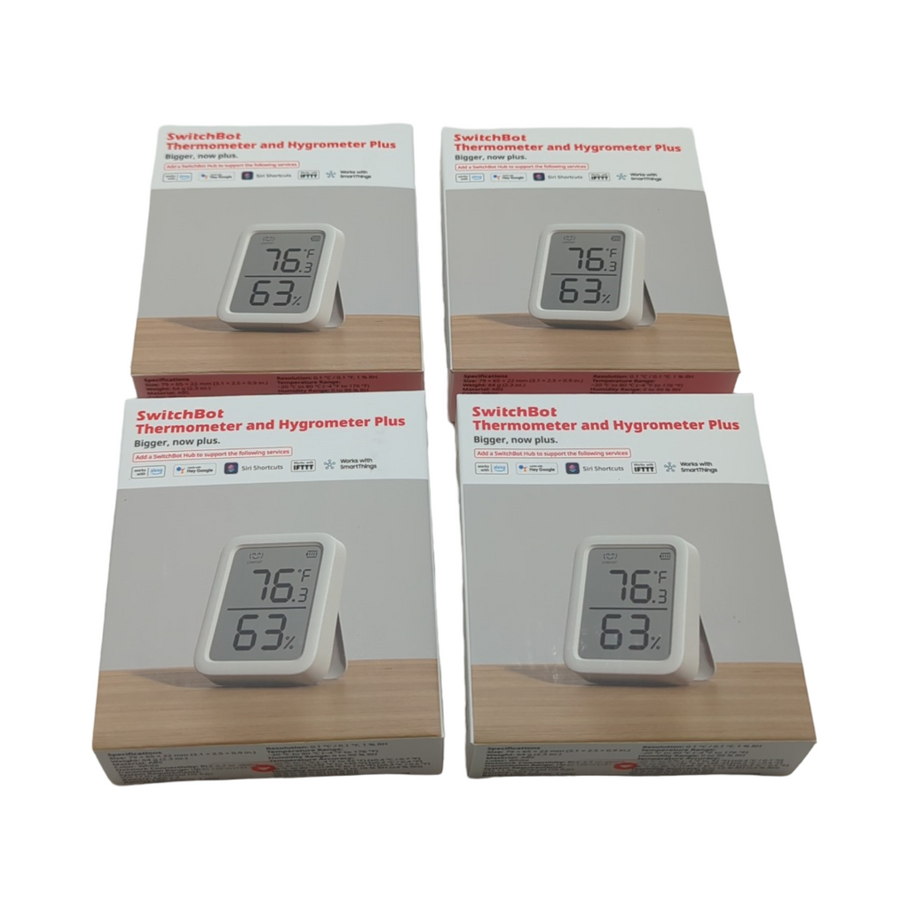 SwitchBot Innen Thermometer Hygrometer Set Bluetooth Datenspeicher 4 Stück
