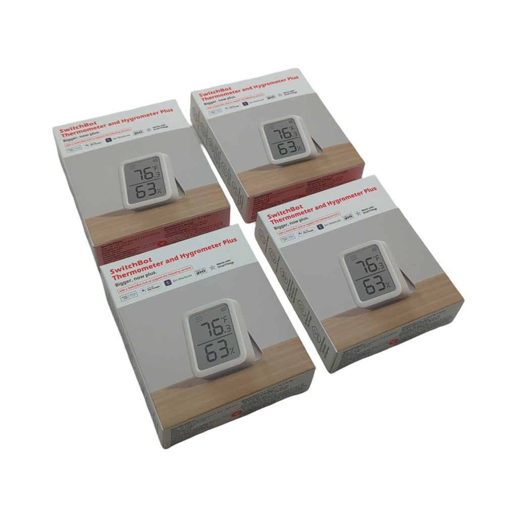 SwitchBot Innen Thermometer Hygrometer Set Bluetooth Datenspeicher 4 Stück