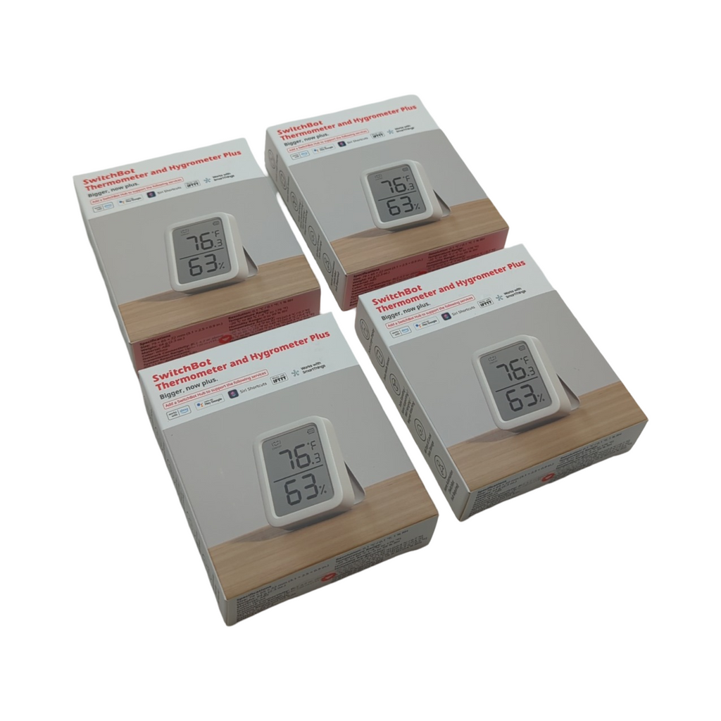 SwitchBot Innen Thermometer Hygrometer Set Bluetooth Datenspeicher 4 Stück