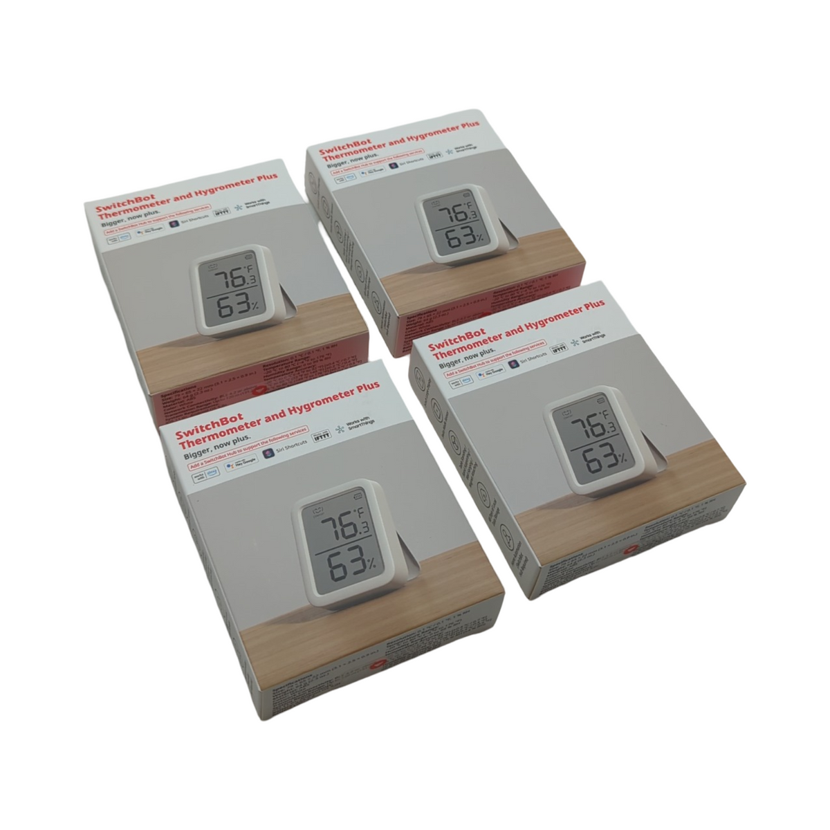 SwitchBot Innen Thermometer Hygrometer Set Bluetooth Datenspeicher 4 Stück