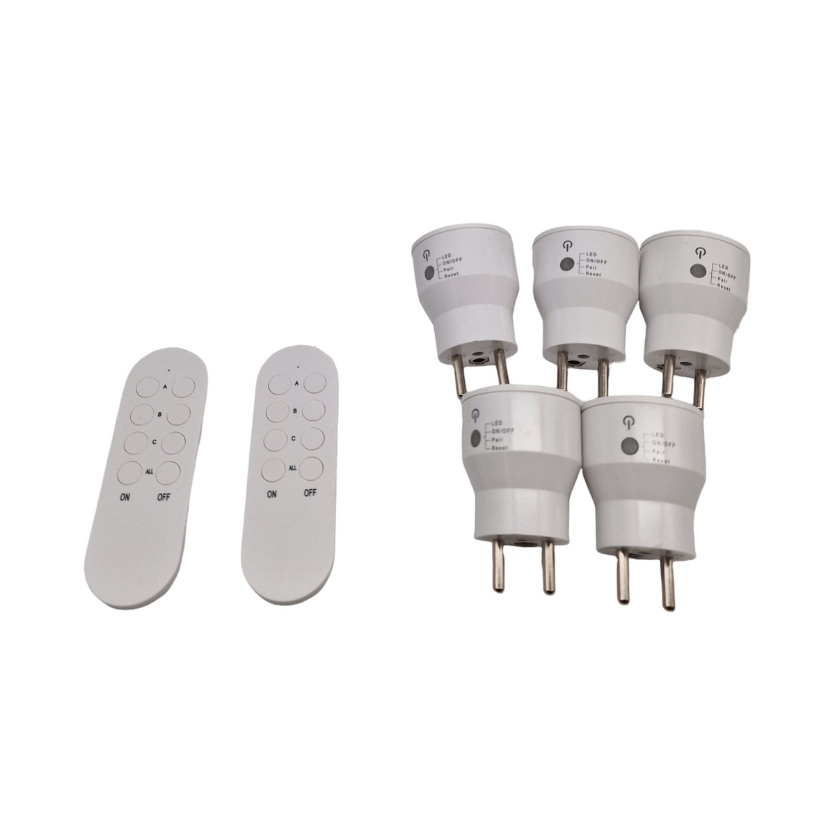 SURNICE Funksteckdosen Set 5 Steckdosen 2 Fernbedienungen 10A 2300W geringe Verlustleistung 80m Reichweite