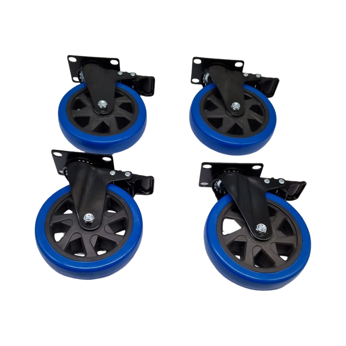 Humagineer Schwerlastrollen 150mm Möbelrollen 4 Dual-Bremse 1200KG Tragfähigkeit 360° drehbar Ruhig Durable Platte Ro