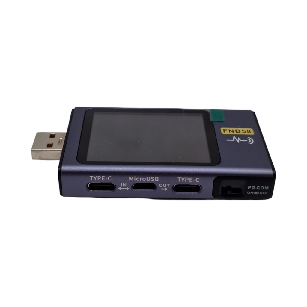 FNB58 USB Tester Digitales Voltmeter Amperemeter Typ C Schnellladungserkennung Kapazitätsmessung Bl