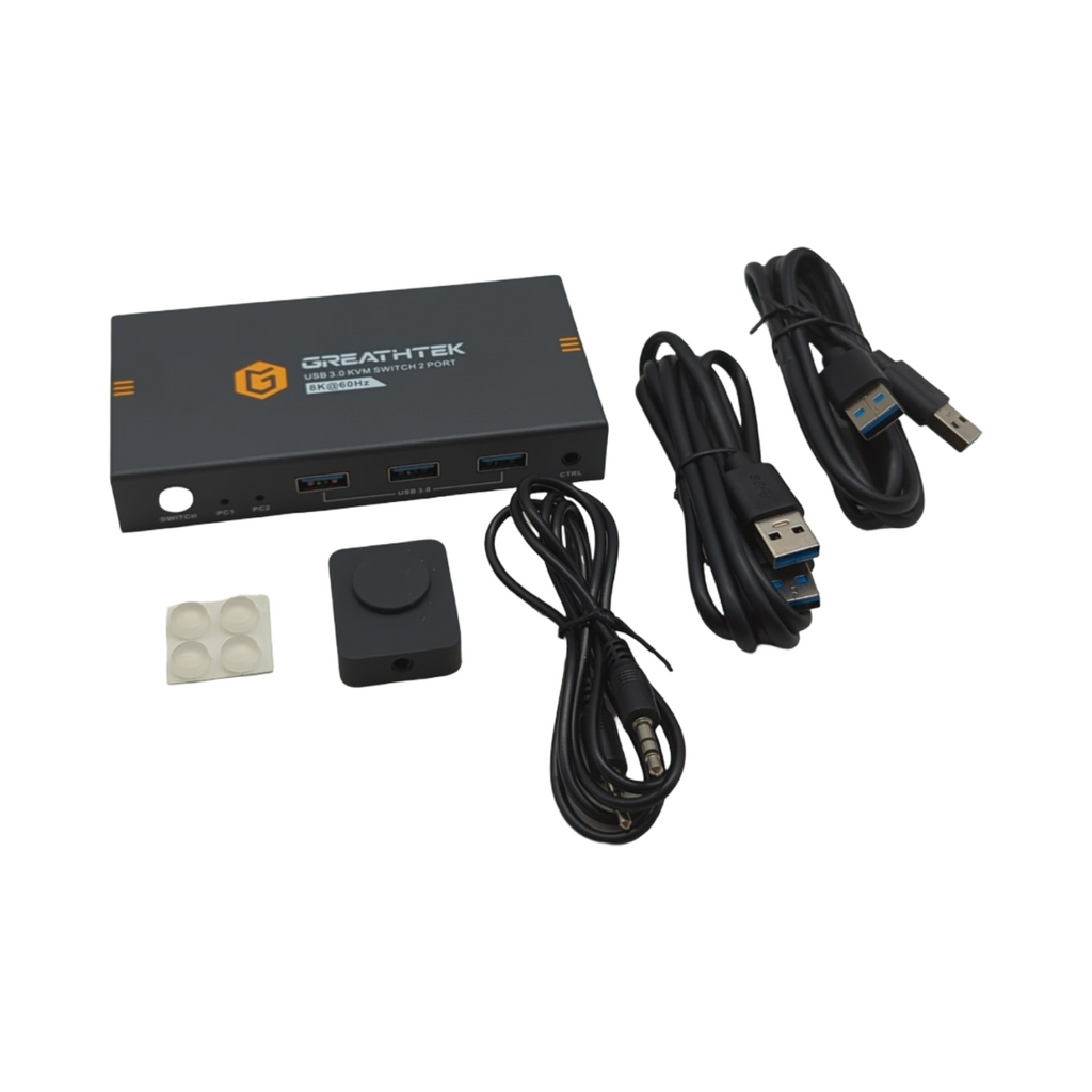 HDMI KVM Switch 8K 60Hz 2 PC 1 Monitor USB 3.0 Switch für Computer mit 3 USB3.0-Geräten C
