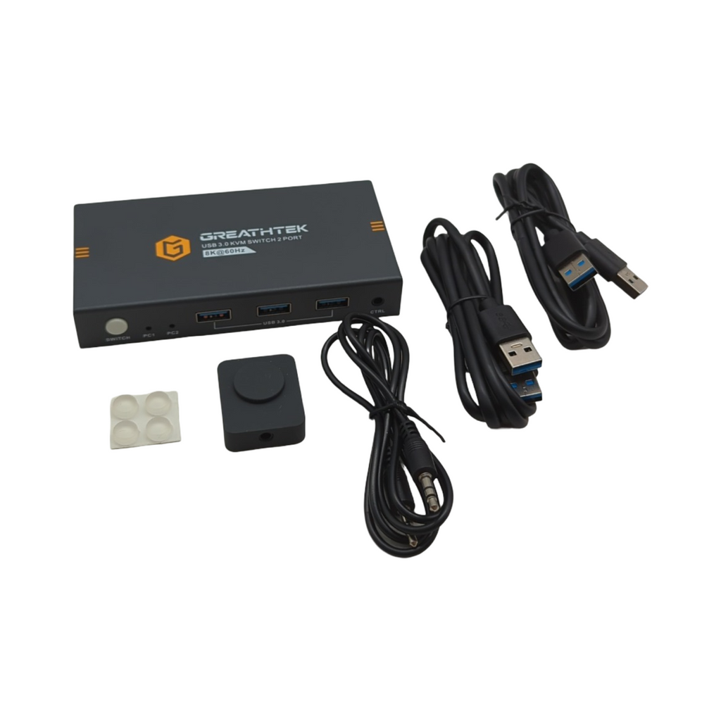 HDMI KVM Switch 8K 60Hz 2 PC 1 Monitor USB 3.0 Switch für Computer mit 3 USB3.0-Geräten C