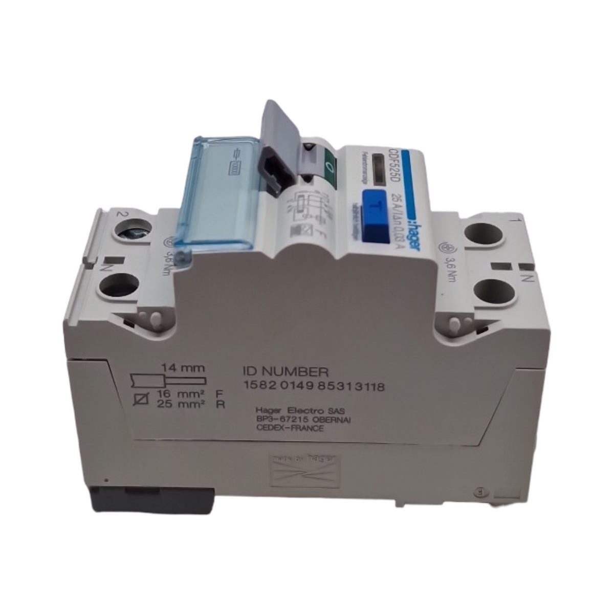 Hager CDF525D Fehlerstromschutzschalter 2-polig 10kA 25A 30mA F