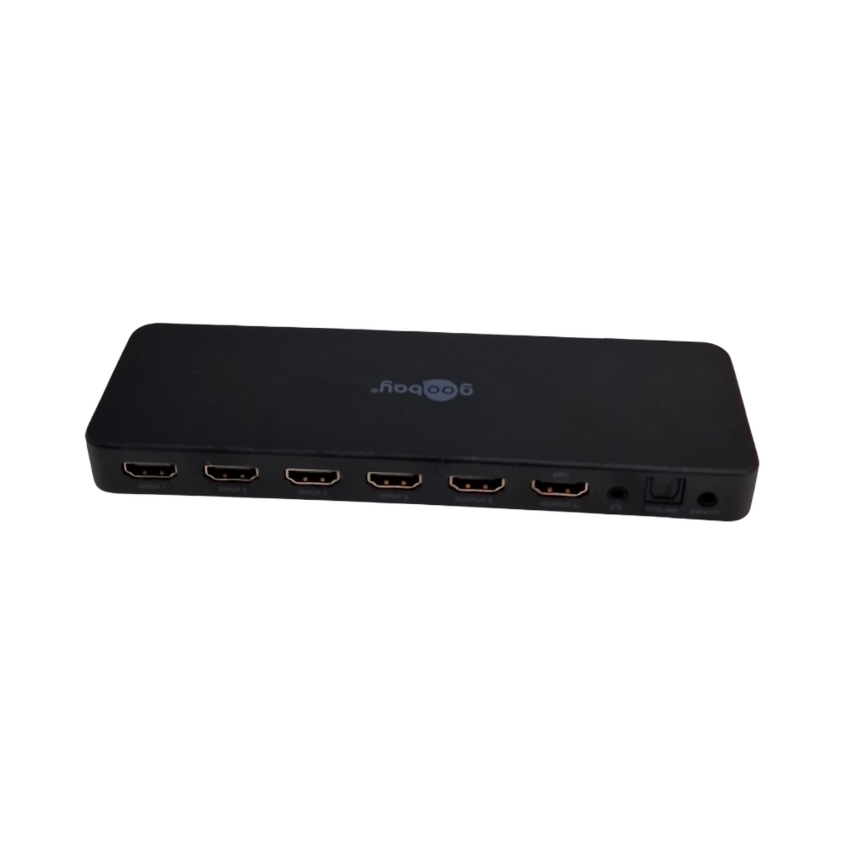 goobay HDMI Matrix Switch 4x2 4K 60Hz Umschalter Audio Extractor Toslink 3.5mm HDCP 2.2 für 2 Monitore