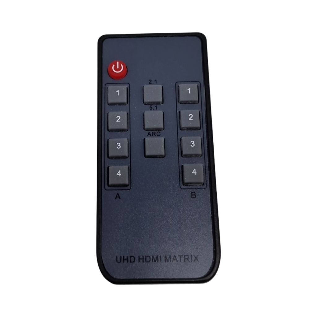 goobay HDMI Matrix Switch 4x2 4K 60Hz Umschalter Audio Extractor Toslink 3.5mm HDCP 2.2 für 2 Monitore