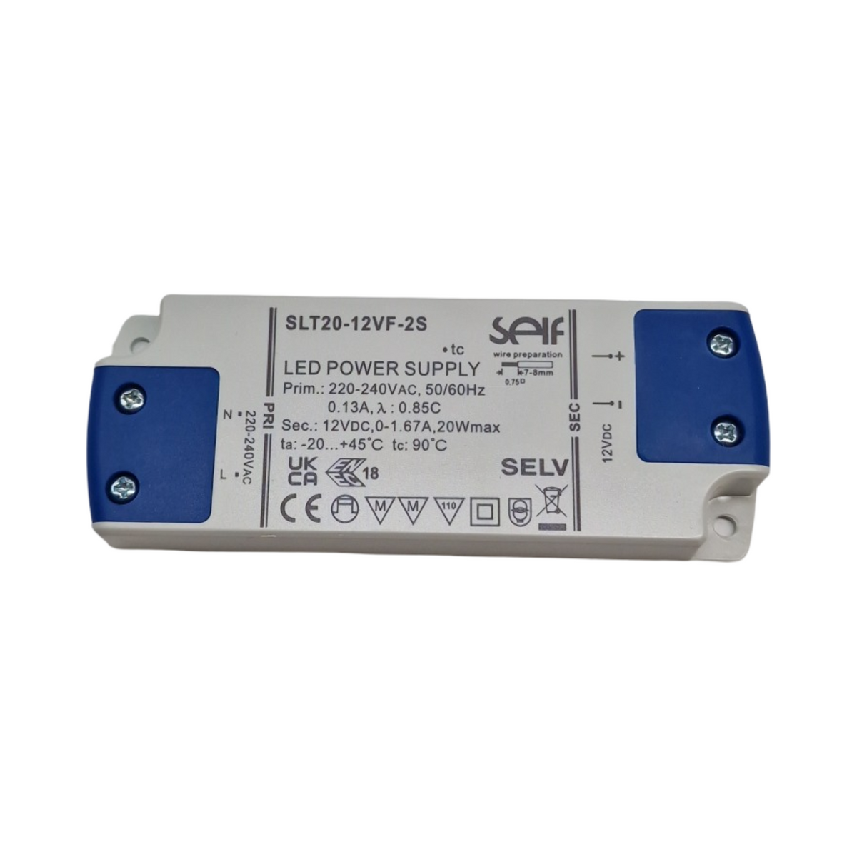 Self SLT20-12VFGS LED Netzteil 20W 12V 1,67A extrem flach für Möbel