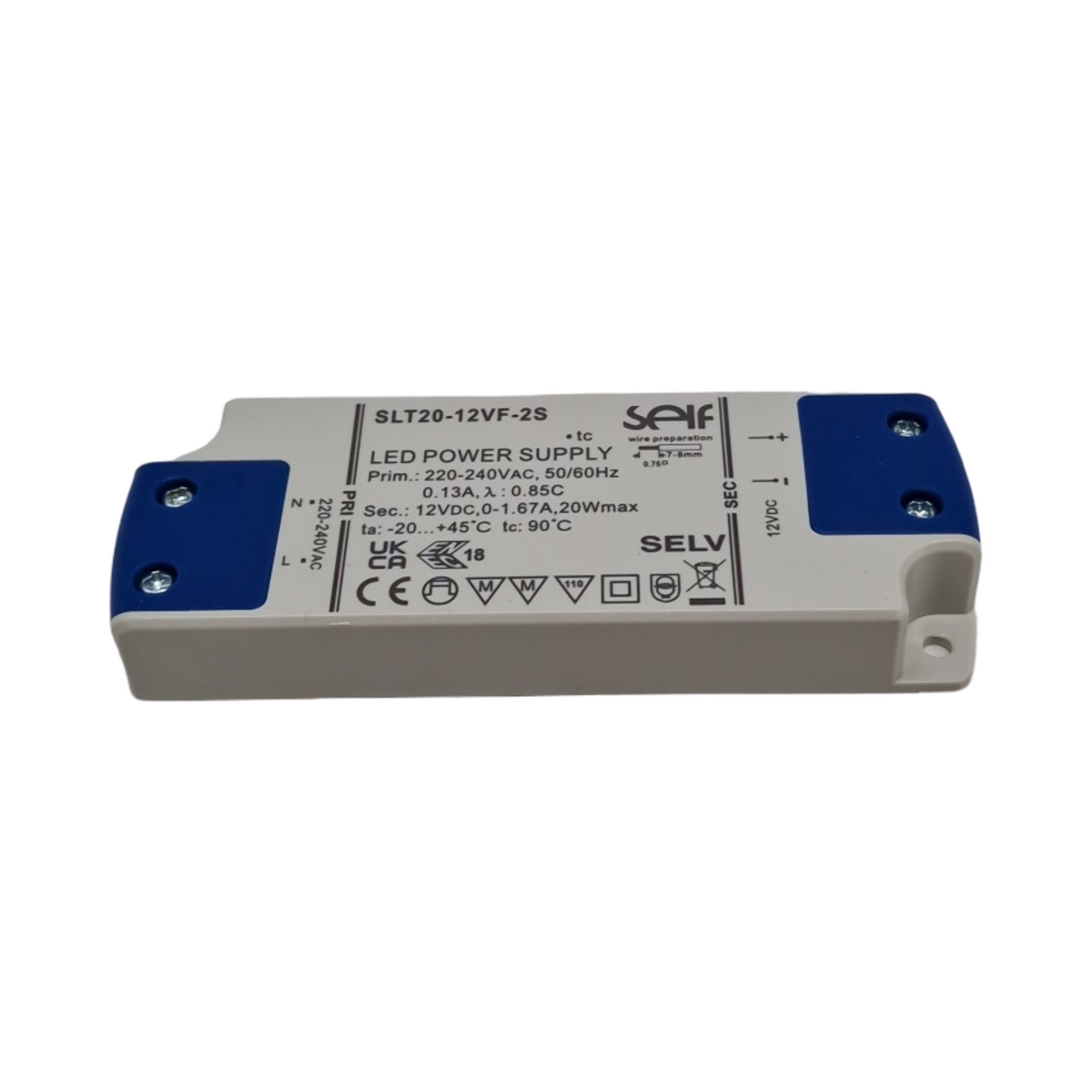 Self SLT20-12VFGS LED Netzteil 20W 12V 1,67A extrem flach für Möbel