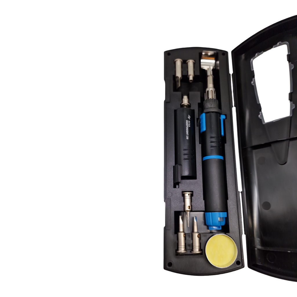 ERSA Independent 130 PROFI-Set Gaslötkolben 130W bis 580 °C mit 4 Lötspitzen 2 Düsen 1300 °C Glühmesser ERSA Independent 130 PROFI-Set Gaslötkolben 130W Temperatur bis 580 °C inkl. 4 Lötspitzen 2 Düsen 1300 °C Glühmesser Transportbox Ablagebügel mob...