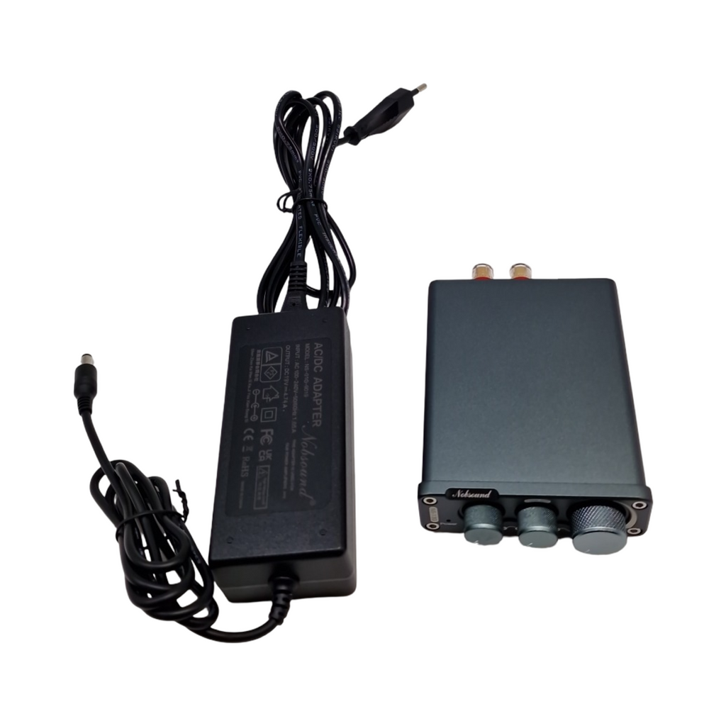 Nobsound Mini Stereo Verstärker 2 Kanal 100W×2 Hi-Fi Class D Digital Power Amplifier TPA3116 mit Treble Bass