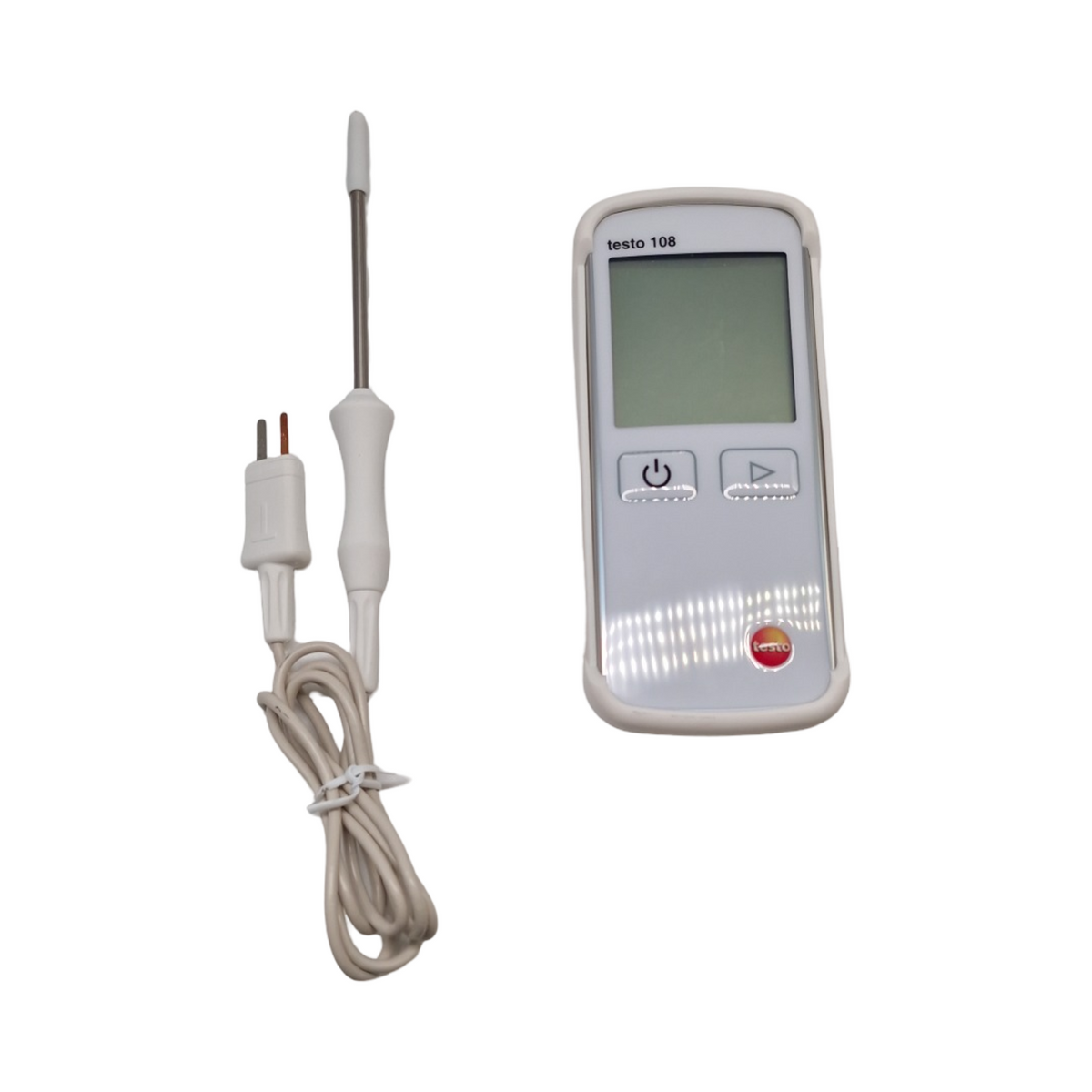 Testo 108 Temperatur-Messgerät wasserdicht Typ T K inklusive Thermoelement-Fühler Softcase Kalibrierprotokoll weiß
