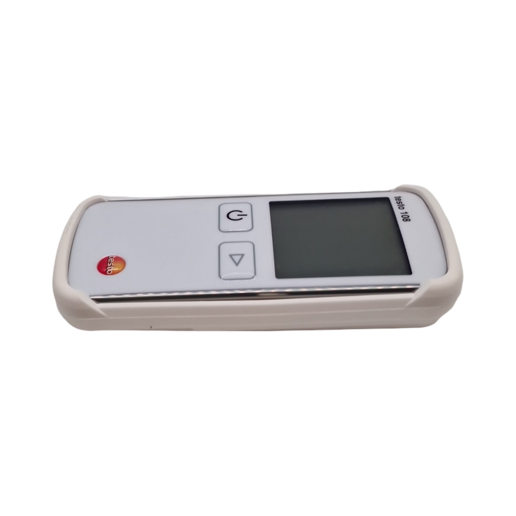 Testo 108 Temperatur-Messgerät wasserdicht Typ T K inklusive Thermoelement-Fühler Softcase Kalibrierprotokoll weiß