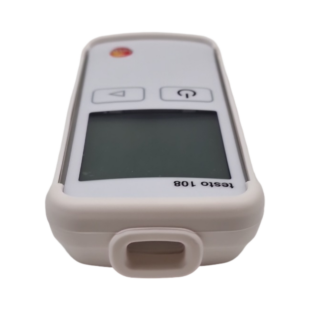 Testo 108 Temperatur-Messgerät wasserdicht Typ T K inklusive Thermoelement-Fühler Softcase Kalibrierprotokoll weiß