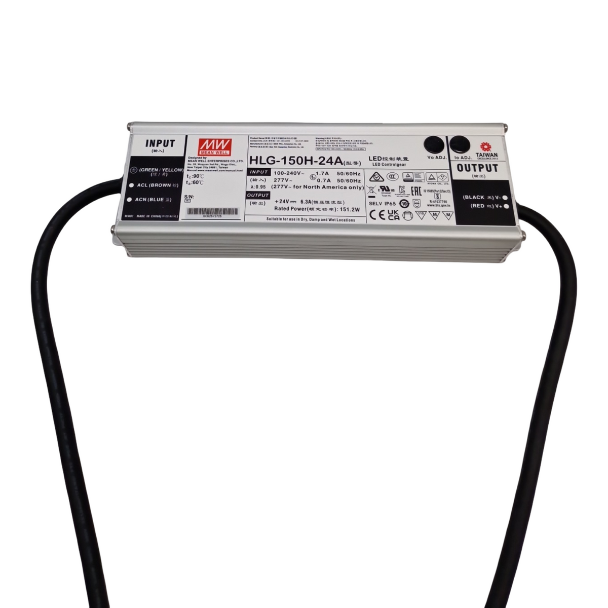 Mean Well HLG-150H-24A LED Netzteil Trafo 24V 150W IP65 für LED Beleuchtung