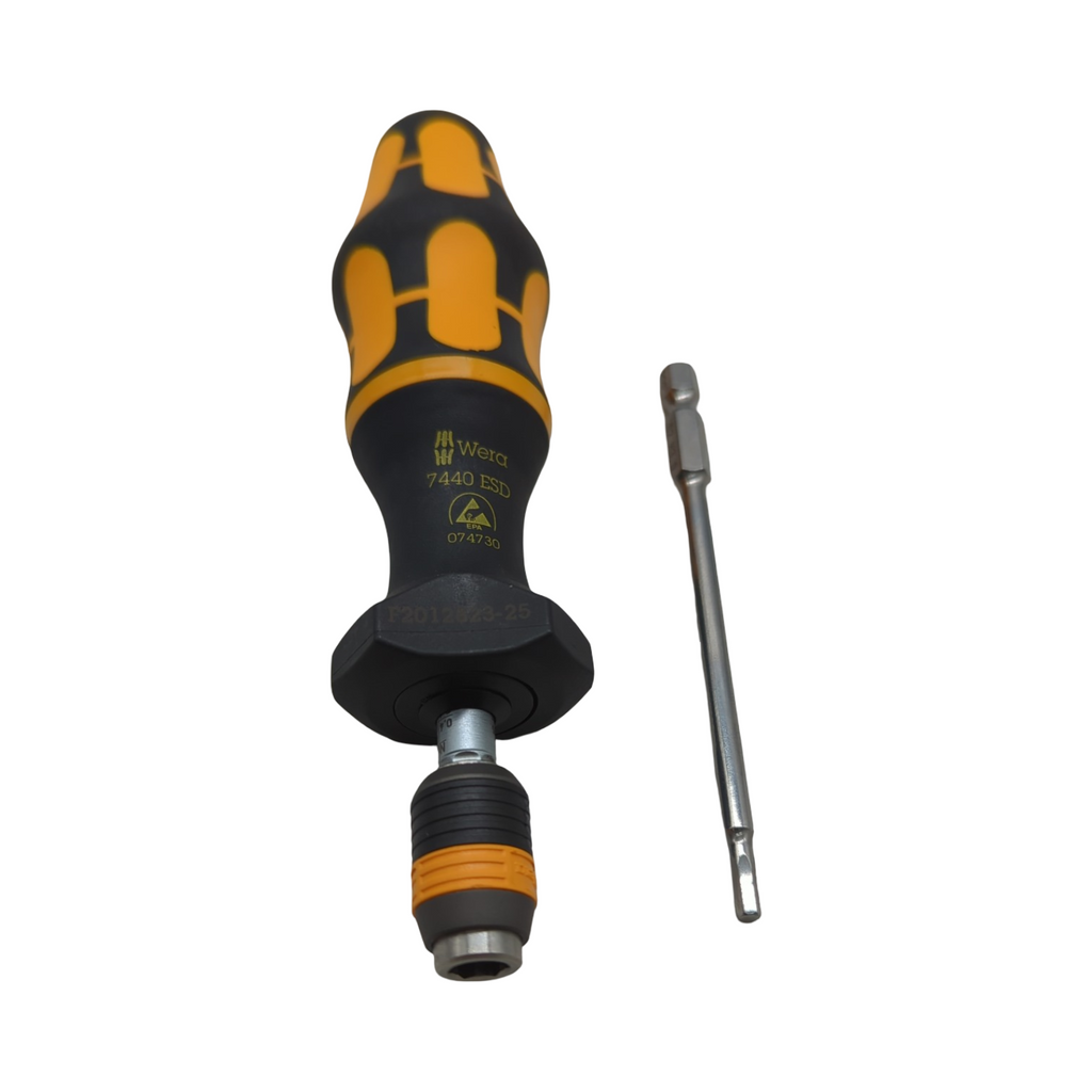 Wera 7440 Drehmomentschraubendreher ESD einstellbar Rapidaptor Schnellwechselfutter 1/4 Zoll 0,3-1,2 Nm