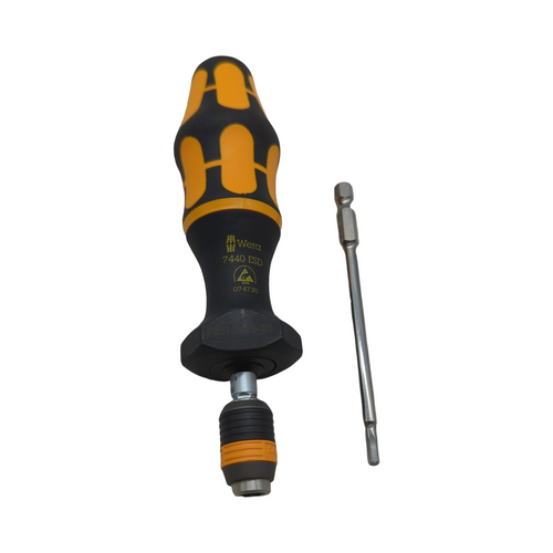 Wera 7440 Drehmomentschraubendreher ESD einstellbar Rapidaptor Schnellwechselfutter 1/4 Zoll 0,3-1,2 Nm