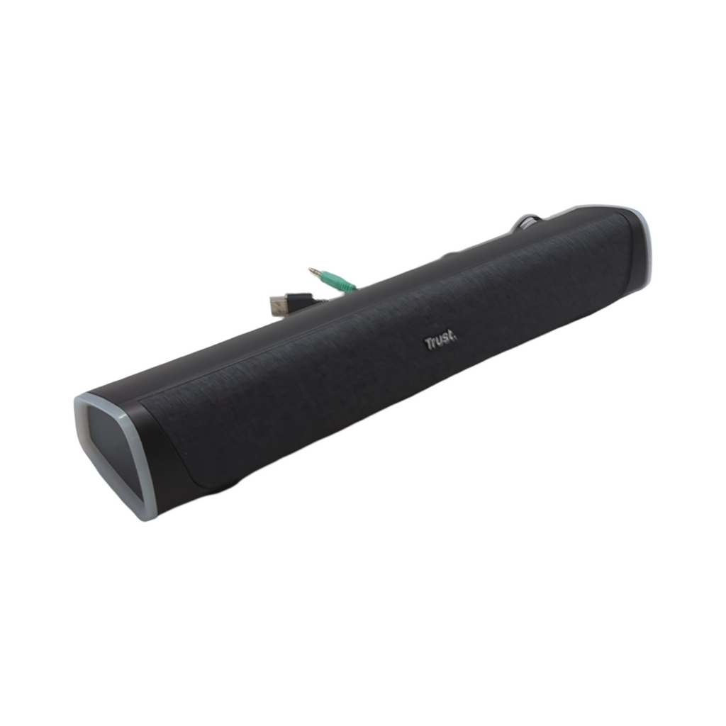 Trust Liro Soundbar Lautsprecher 12W Stereo RGB LED schwarz kabelgebunden für PC Laptop