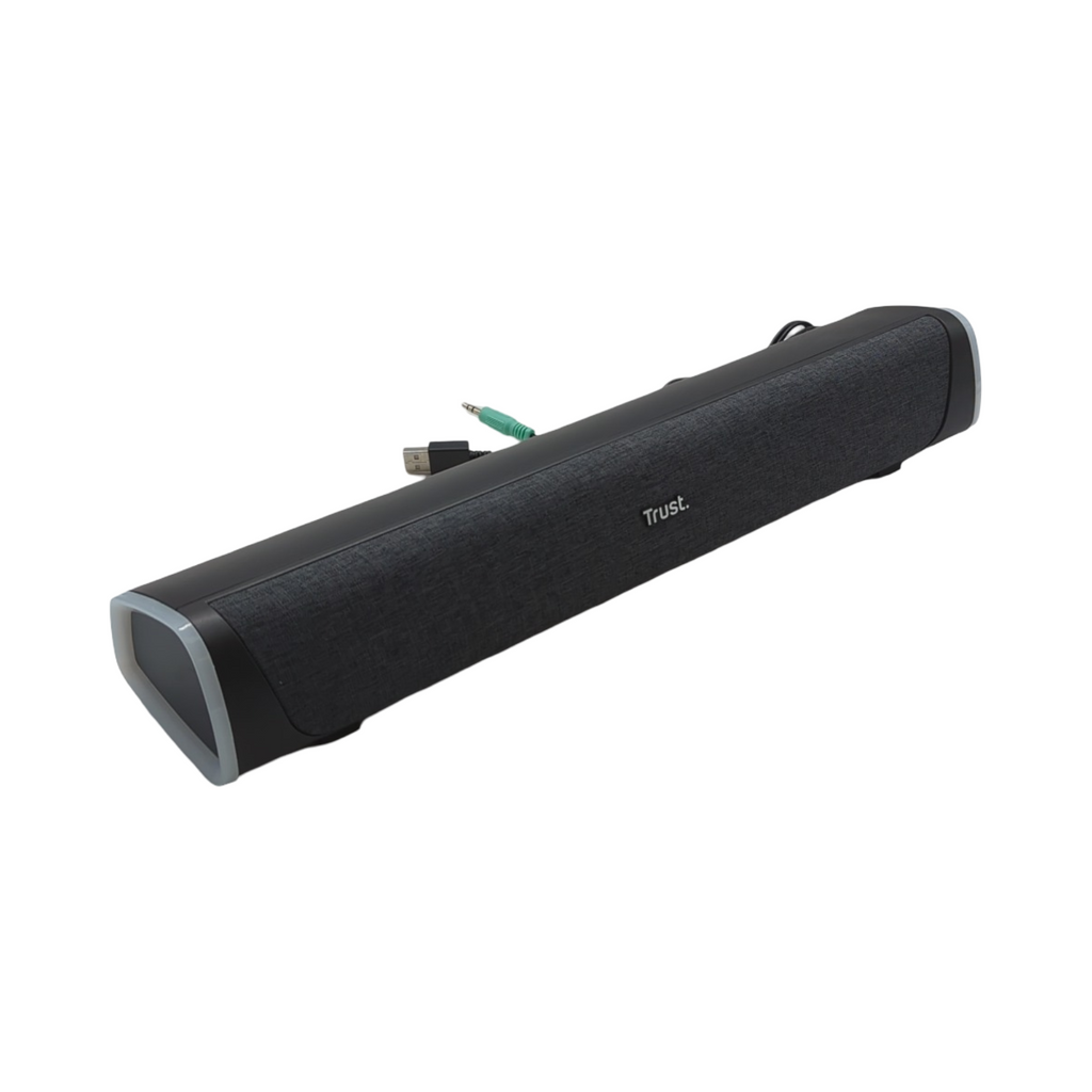 Trust Liro Soundbar Lautsprecher 12W Stereo RGB LED schwarz kabelgebunden für PC Laptop