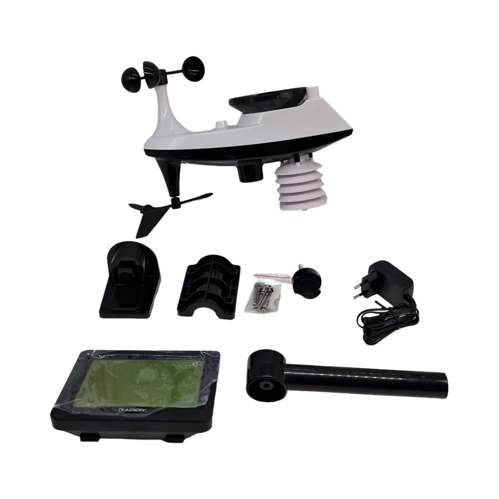 Raddy MN6 Lite Wetterstation 5-in-1 mit Außensensor Temperatur Luftfeuchtigkeit Luftdruck DCF Wettervorhersage
