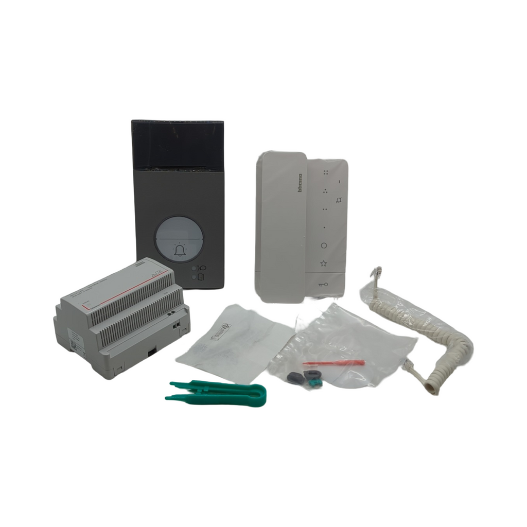BTICINO Flex’ONE Audio-Türsprechanlage Set 2-Draht mit Türstation LINEA 3000 Netzgerät Hausstation CLASSE 100 A16M mehrfarbig