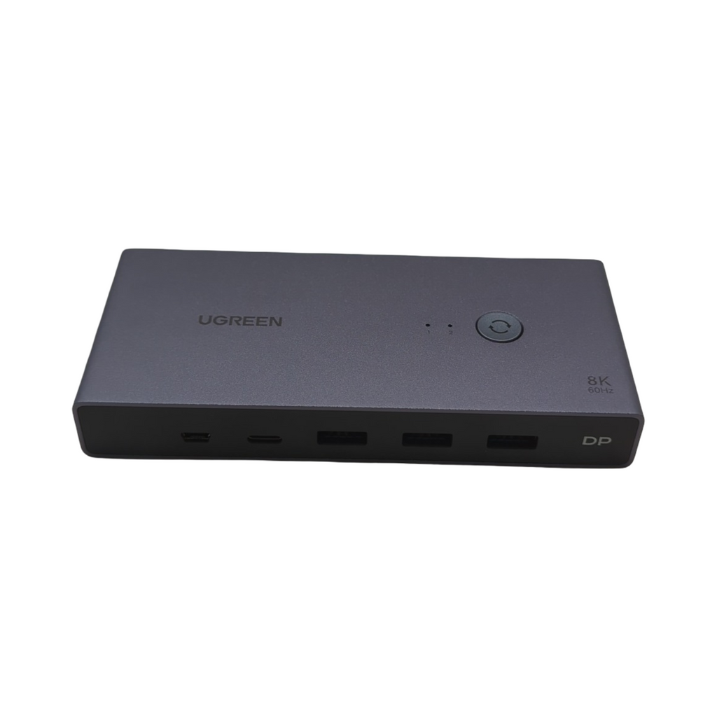 UGREEN KVM Switch 2 Port DisplayPort 8K 60Hz 4K 240Hz USB 3.0 Aluminium Grau