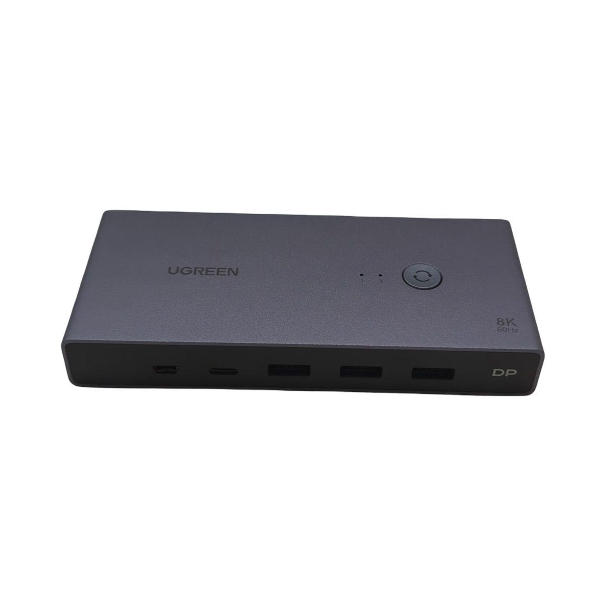 UGREEN KVM Switch 2 Port DisplayPort 8K 60Hz 4K 240Hz USB 3.0 Aluminium Grau