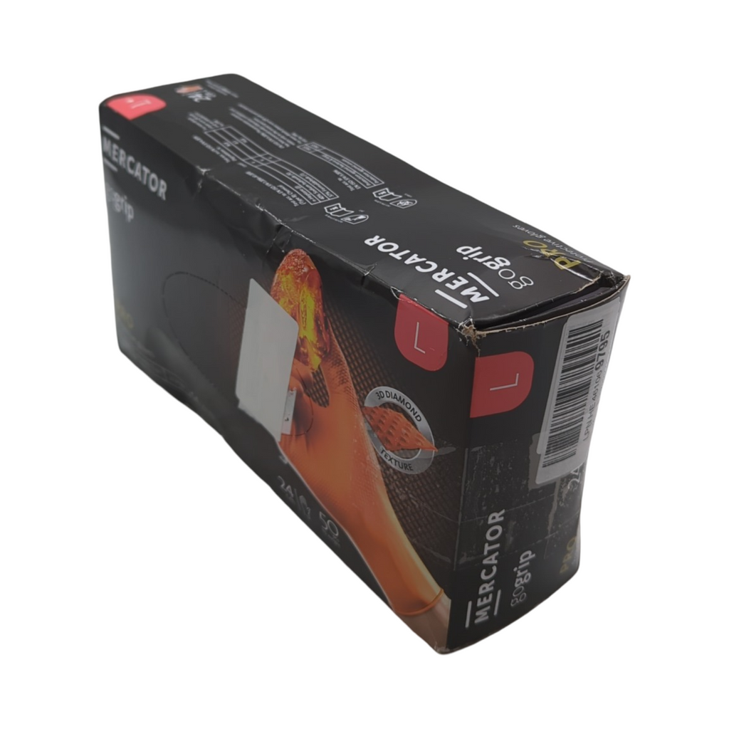 MERCATOR GoGrip Nitrilhandschuhe Einmalhandschuhe puderfrei orange Größe L 500 Stück