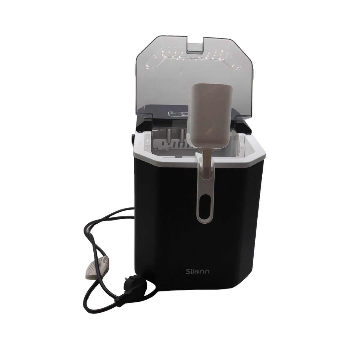 Silonn Eiswürfelmaschine Mini Ice Maker tragbar selbstreinigend mit Griff Eiswürfelkorb 12kg