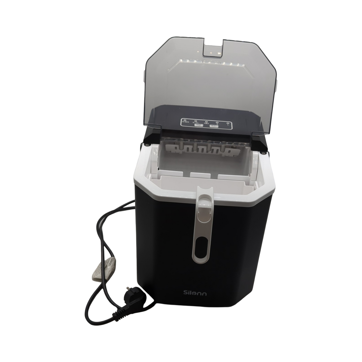 Silonn Eiswürfelmaschine Mini Ice Maker tragbar selbstreinigend mit Griff Eiswürfelkorb 12kg