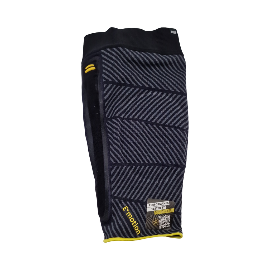 Genumedi E+motion 3.0 Kniebandage sportlich mit 3D Silikon-Quarz-Pelotte Perfect-Fit Haftband Größe III