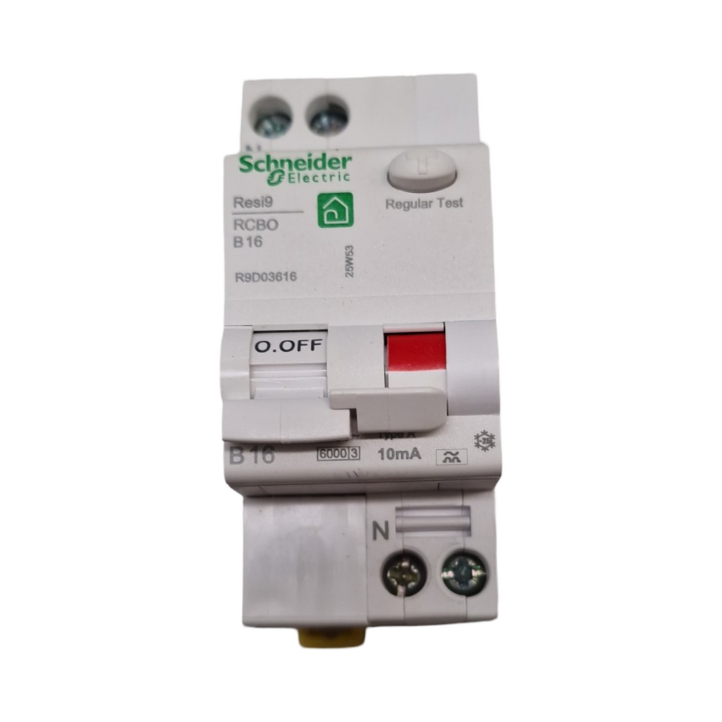Schneider Electric Resi9 FI-Leitungsschutzschalter 1-polig+N 16A B-Charakteristik 10mA Typ A 6kA
