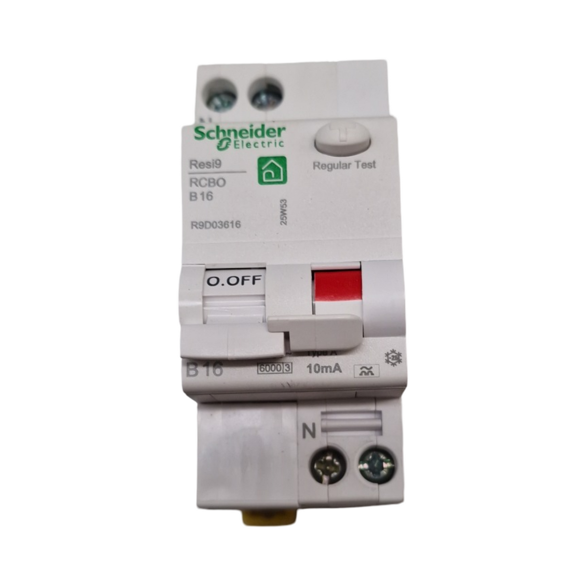 Schneider Electric Resi9 FI-Leitungsschutzschalter 1-polig+N 16A B-Charakteristik 10mA Typ A 6kA