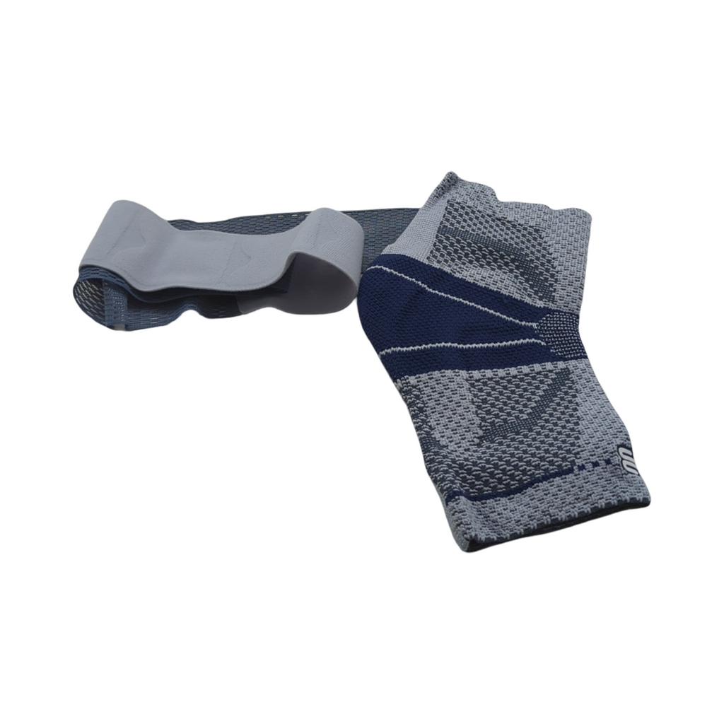 BAUERFEIND MalleoTrain Plus Knöchelbandage links Titan Größe 1
