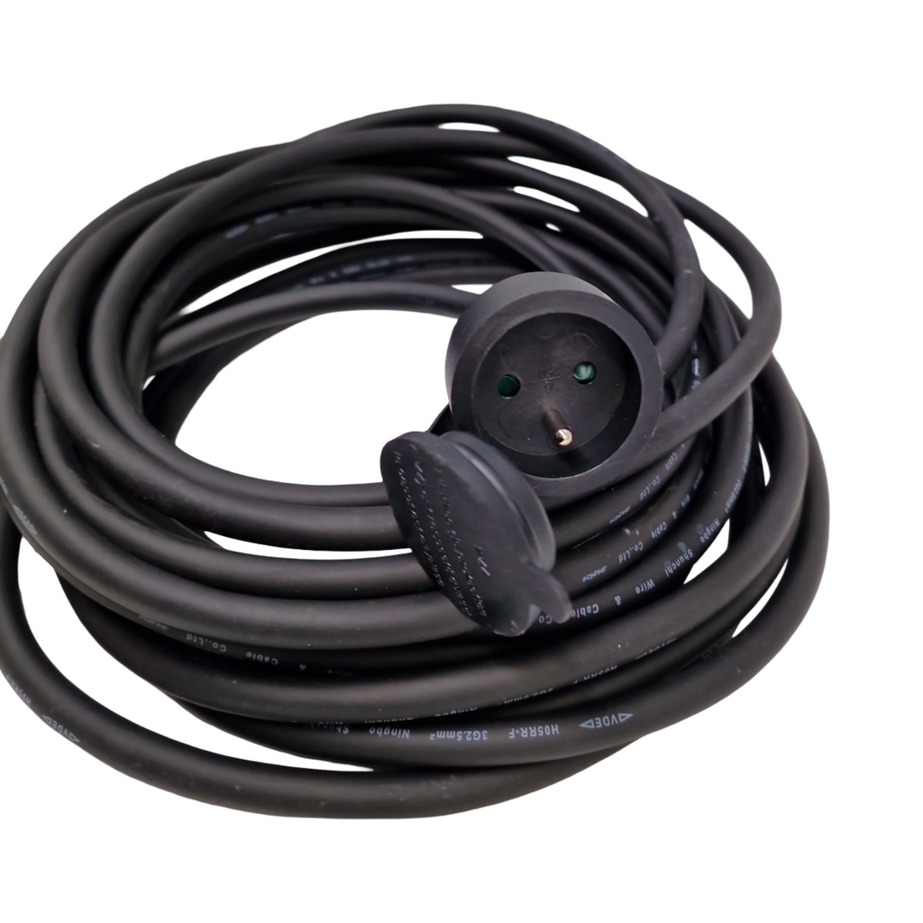 Perel H05RR-F 3G2.5 Verlängerungskabel 10m 16A 230V 3680W Typ E/F IP44 Gummi Schwarz
