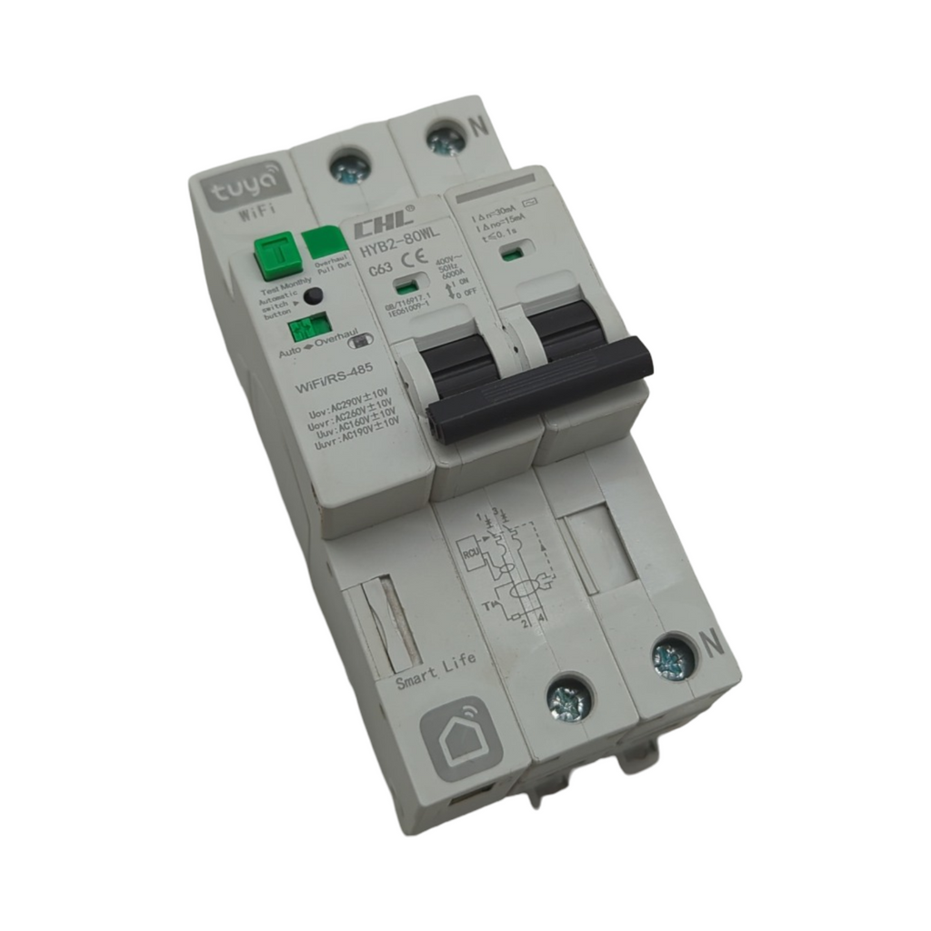 FI Schutzschalter Smart Circuit Breaker 63A 30mA WLAN tuya/Smart Life App wiedereinschaltbar L