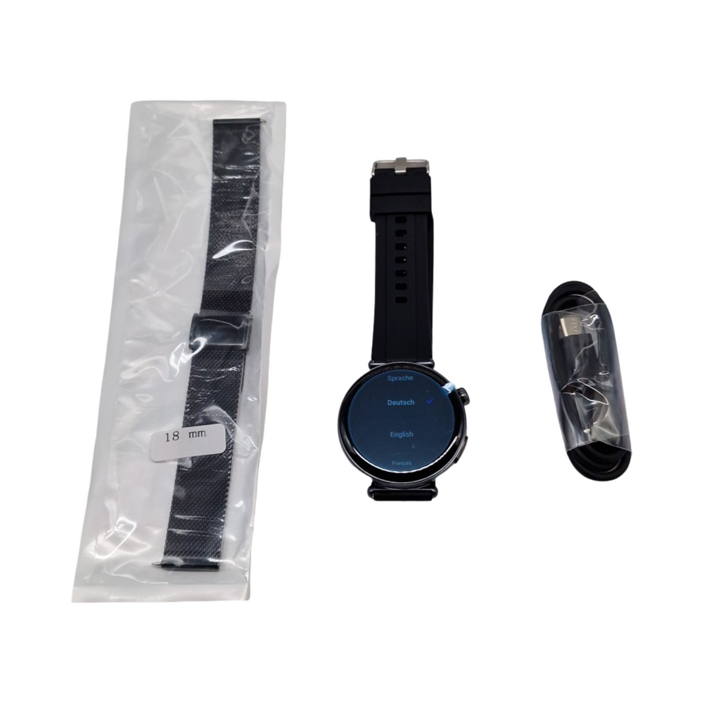 Knauermann PRO 4 MINI 2026 Smartwatch rund Schwarz EKG Blutdruck Puls Blutsauerstoff Messung Schlafanalyse Telefonie IP67