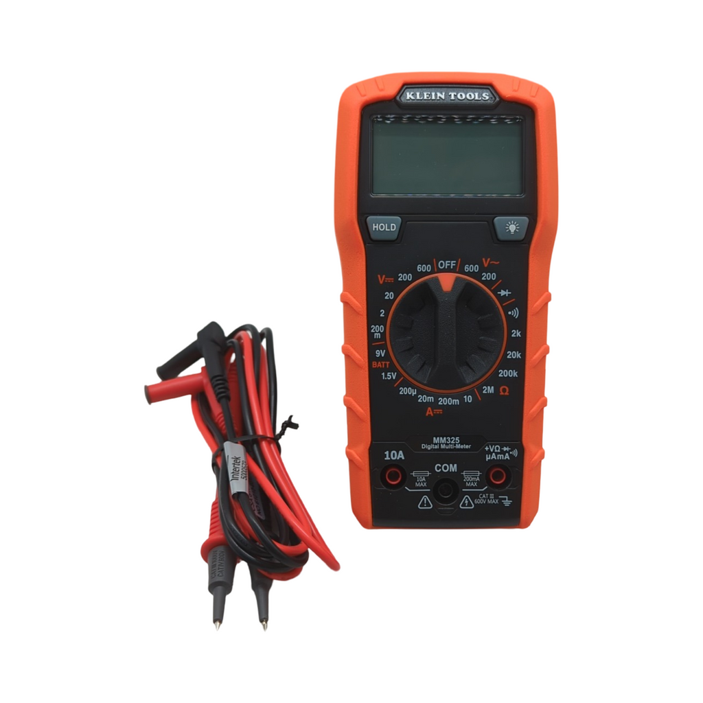 Klein Tools MM325 Digital-Multimeter manuell einstellbar 600V AC/DC 10A DC Lead-Alert Hintergrundbeleuchtung