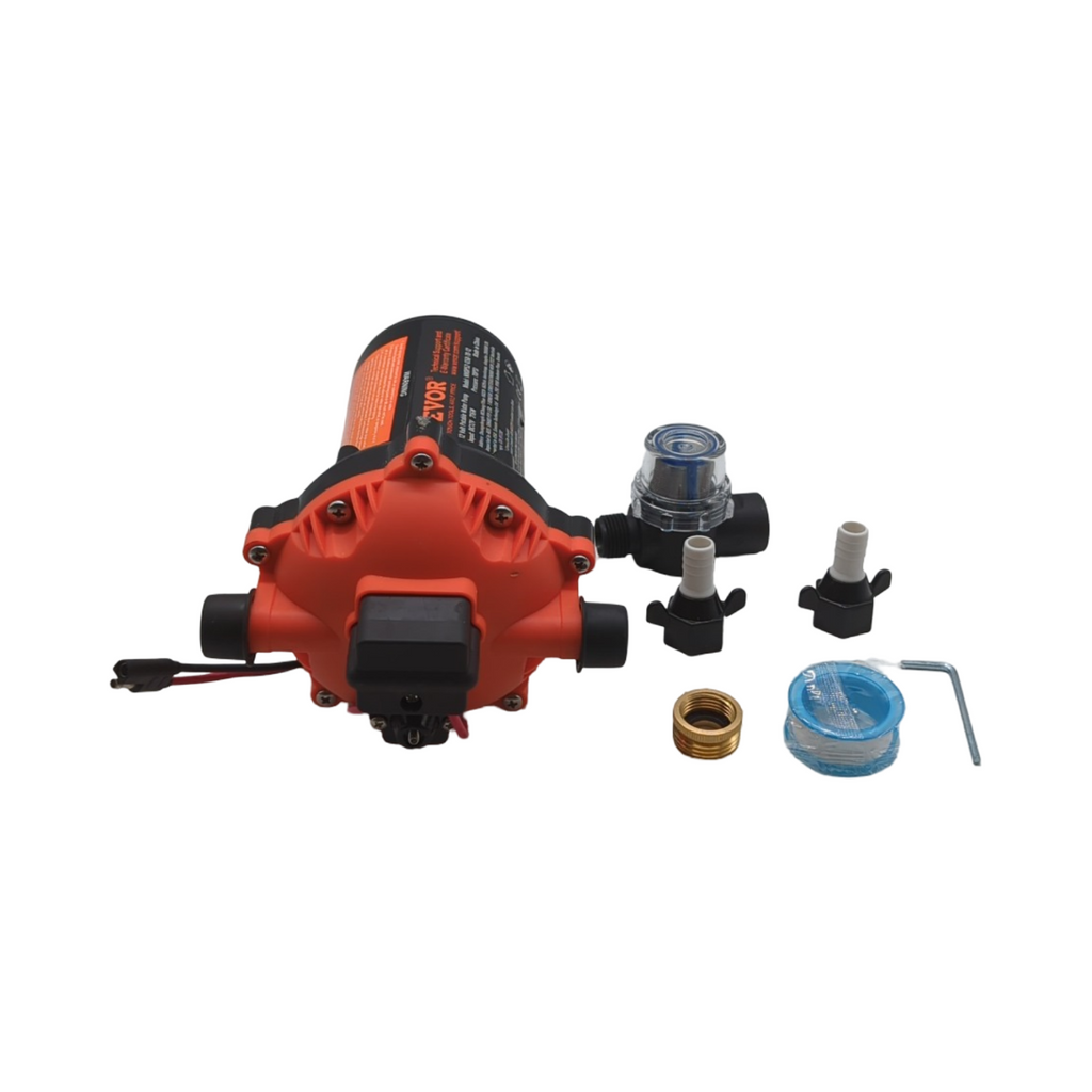 VEVOR 12V Membranpumpe DC Wasserpumpe 18,93 L/min 5-Kammer mit Druckschalter 40–100 PSI einstellbar 1/2 Zoll MNPT