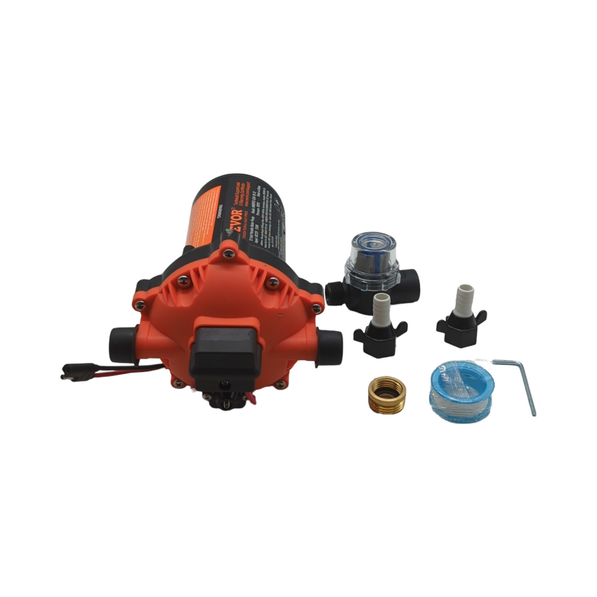 VEVOR 12V Membranpumpe DC Wasserpumpe 18,93 L/min 5-Kammer mit Druckschalter 40–100 PSI einstellbar 1/2 Zoll MNPT