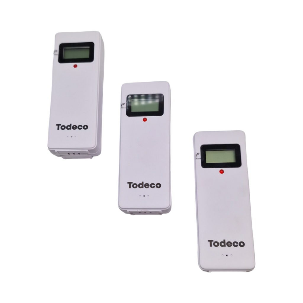 Todeco Wetterstation Funk mit 3 Außensensoren Thermometer digital LCD RCC Barometer Hygrometer e