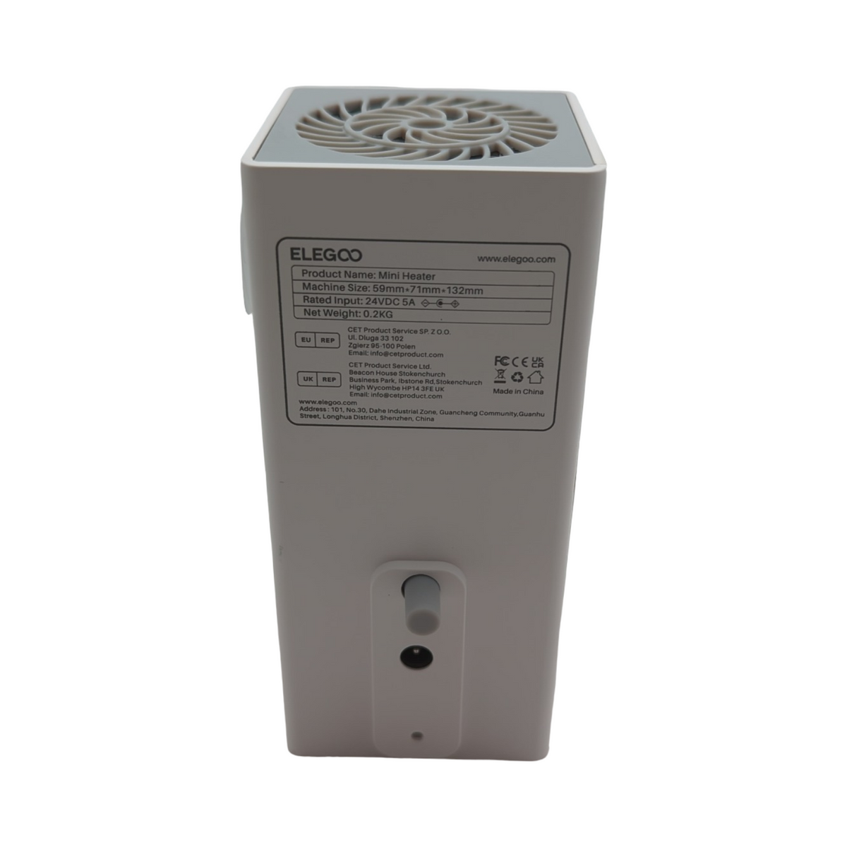 ELEGOO Mini Radiateur Intelligent Heizgerät für 3D Drucker mit Luftfilter und Temperaturkontrolle