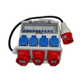 Warmfay Wandverteiler Stromverteiler vorverkabelt 4x 230V Schuko 2x CEE 16A 1x CEE 32A mit Leitungsschutzschalter